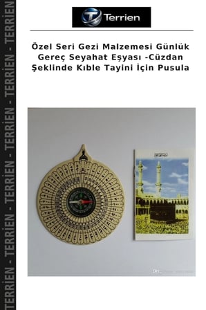 Özel Seri Gezi Malzemesi Günlük Gereç Seyahat Eşyası -Cüzdan Şeklinde Kıble Tayini İçin Pusula