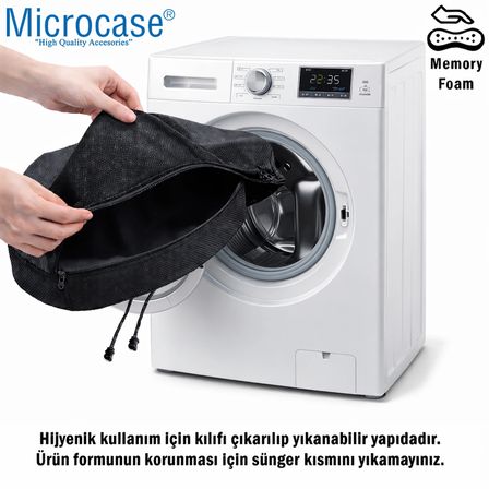 Microcase Ortopedik Memory Foam Nefes Alabilen Kumaş Oto ve Koltuk Bel Sırt Dayama Minderi AL5519