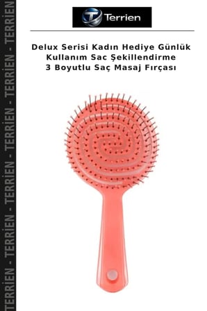 Delux Serisi Kadın Hediye Günlük Kullanım Sac Şekillendirme 3 Boyutlu Saç Masaj Fırçası