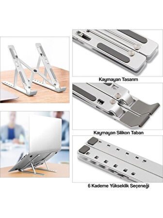Concord N3 Alüminyum Ayarlı Laptop Macbook Notebook Yükseltici Tutucu Stand 