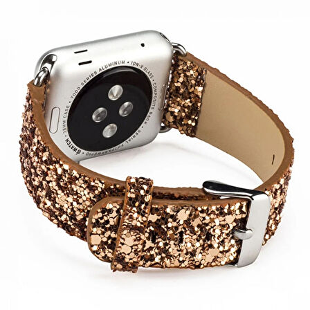 Ally Apple Watch 7-8 41mm 6-5-4 40mm Kayış Kordon Deri Sim İşlemeli 3-2-1 38mm-(