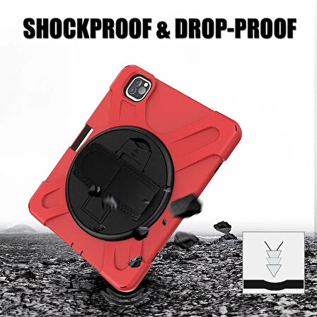 iPad Pro11 (2021-2020-2018) Kılıf Shockproof 3 Katmanlı Standlı Zırh Kılıf Ka