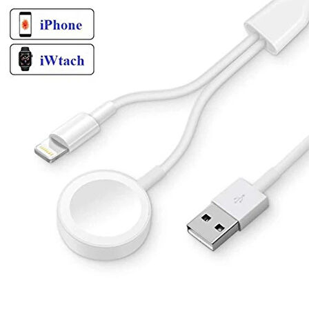 Ally 2in1 Apple Watch Şarj- İPhone Usb Şarj Kablosu-(5775)