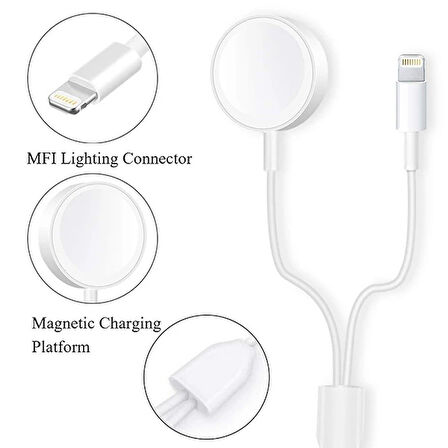 Ally 2in1 Apple Watch Şarj- İPhone Usb Şarj Kablosu-(5775)