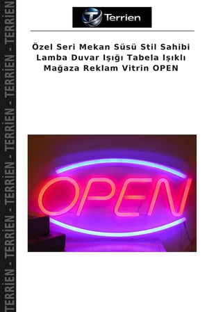 Özel Seri Mekan Süsü Stil Sahibi Lamba Duvar Işığı Tabela Işıklı Mağaza Reklam Vitrin OPEN