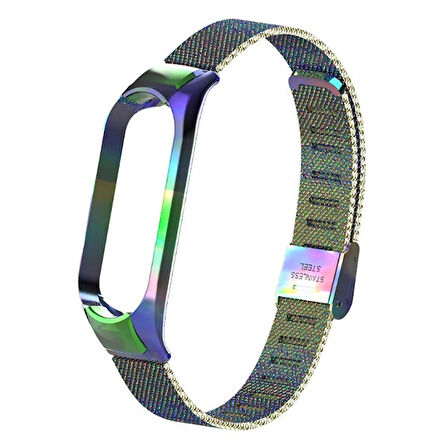 Xiaomi Uyumlu Mi Band 5 Metal Kayış Kordon Kopçalı Milano Loop-(5775)