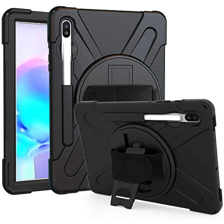 Ally Sm Galaxy Tab S6 10.5 T860 Shockproof 3 Katmanlı Standlı Zırh Kılıf Kalem 