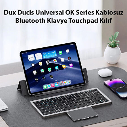 Dux Ducis Universal OK Series Kablosuz Bluetooth Klavye Touchpad Kılıf-(5775)