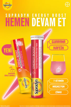 Supradyn Energy Boost Efervesan Tablet l Kafein, Guarana, Multivitamin ve Mineral