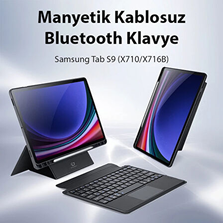 Dux Ducis Samsung Tab S9 (X710/X716B) DK Series Kablosuz Bluetooth Klavye Touchpad K