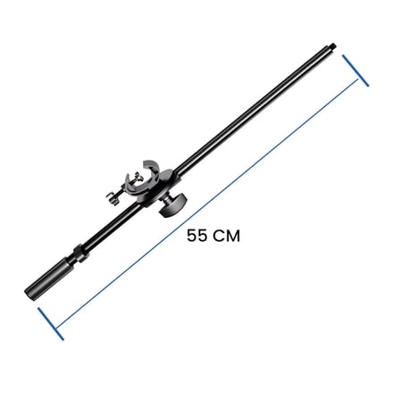 Microcase 55 cm Ayarlanabilir 1/4 Vida Uçlu Tripod Uzatma Kolu – Mikrofon Standı İçin Bağlantı Kelepçeli Boom Kolu - AL5900