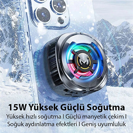 CX06 iOS Android Soğutucu 15W Manyetik + Arka Klips 2&#039;si 1 Arada Yarı İletke