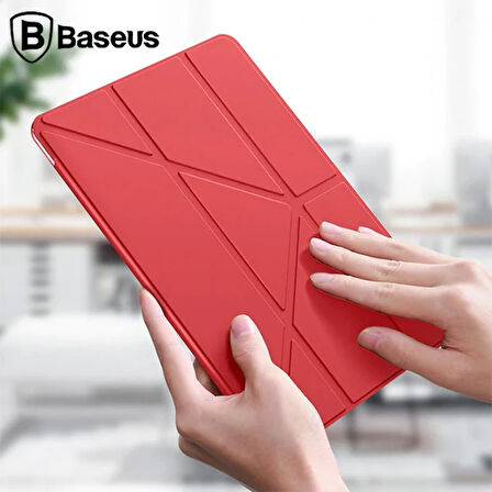 Baseus Y-Type Akıllı Deri Kılıf İPad 7 nesil 10.2inch Tablet Kılıf-(5775)