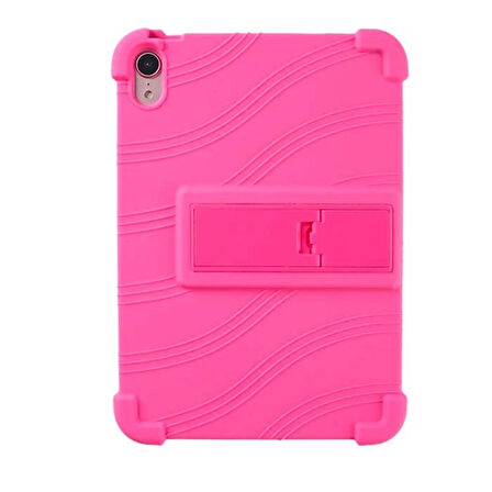 Ally iPad Mini 6 (2021) ve Mini 7 (2024) Kılıf Standlı Silikon Tablet Kılıfı-(