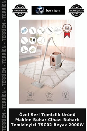 Özel Seri Temizlik Ürünü Makine Buhar Cihazı Buharlı Temizleyici TSC02 Beyaz 2000W