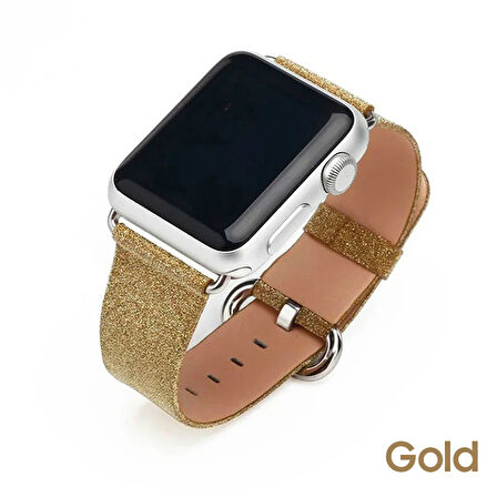 Ally Apple Watch 7-8 45mm 6-5-4 44mm Kordon Kayış Deri İnce Sim İşlemeli 3-2-1 