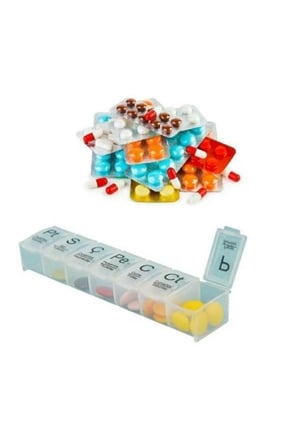 7 Gözlü Hap Saklama Kabı Taşınabilir Vitamin ve Tablet Düzenleyici