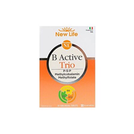 B Active Trio B Vitamini Ve Folik Asit İçeren Takviye Edici Gıda 30 Dilaltı Tablet