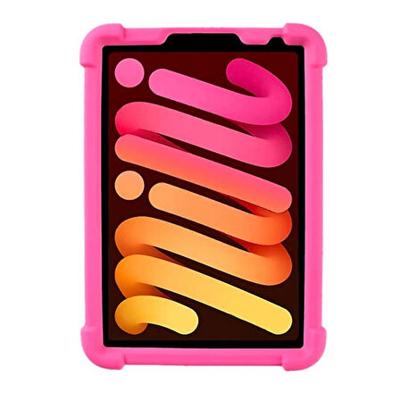 Ally iPad Mini 6 (2021) ve Mini 7 (2024) Kılıf Standlı Silikon Tablet Kılıfı-(