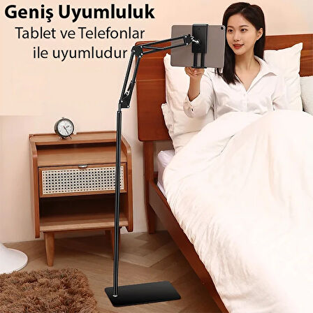 Ally 360 Derece Ayarlanabilir Teleskopik Metal Telefon - Tablet Tutucu Stand-(5775)