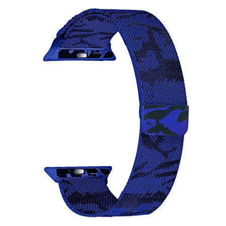Ally Apple Watch 7-8 45mm 6-5-4 44mm Kayış Kordon Metal Milano Loop Kamuflaj 3-2-1
