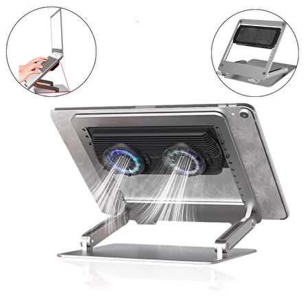 DP01 Çift Fanlı Dizüstü Bilgisayar Laptop Soğutucu Stand-(5775)