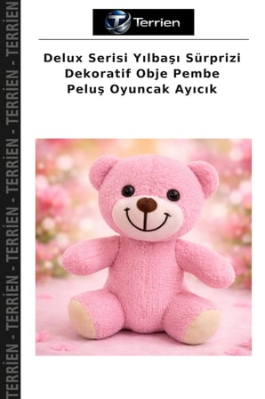 Delux Serisi Yılbaşı Sürprizi Dekoratif Obje Pembe Peluş Oyuncak Ayıcık
