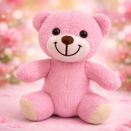 Delux Serisi Yılbaşı Sürprizi Dekoratif Obje Pembe Peluş Oyuncak Ayıcık