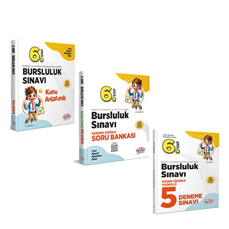 Editör Yayınları 6. Sınıf Bursluluk Sınavı Konu Soru Bankası ve Deneme Seti 3 Kitap