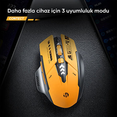 İNPHİC A9 2.4G Kablosuz Ve Bluetooth 5.0/4.0 Mouse Fare Şarj Edilebilir-(5775)