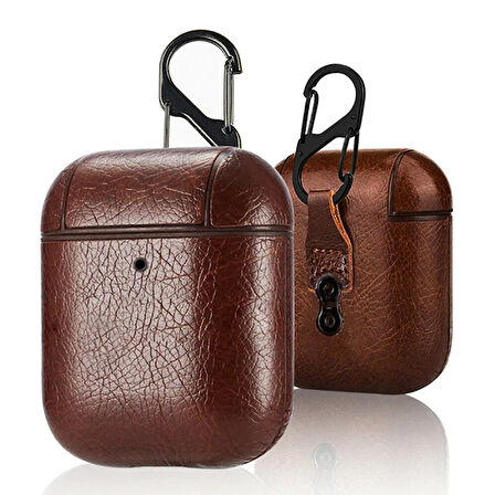 Ally Leather Case Apple Airpods 1-2 PU Deri Koruma Kılıfı-(5775)