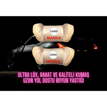 renault megane 2 sedan  Ultra Lüks Boyun Yastığı ve Emniyet Kemer Ped Seti Bej