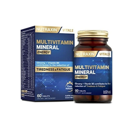 Nutraxin Multivitamin Mineral İçeren Takviye Edici Gıda 60 Tablet