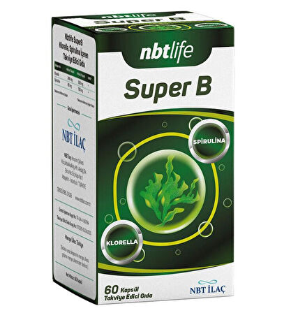 Nbt Life Superb Kolrella, Spirulina İçeren Takviye Edici Gıda 60 Kapsül