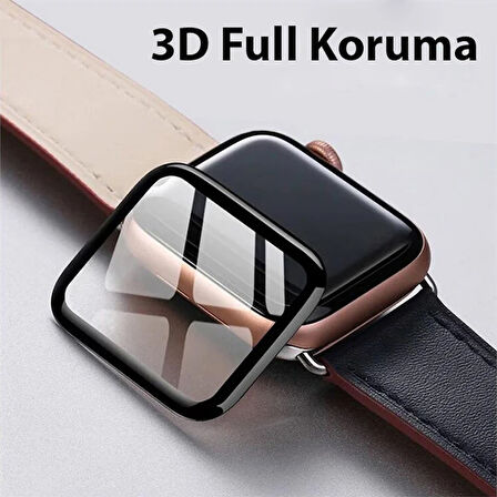 Apple Uyumlu Watch 7-8 41mm 3D PmmA Kavisli Full Cam Ekran Koruyucu PET-(5775)