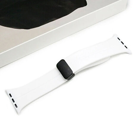 Ally Apple Uyumlu Watch 7-8 41mm 6-5-4 40mm Manyetik Uçlu Silikon Kayış Kordon 3-2-1 38m