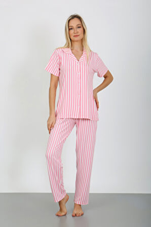 Nisanca Kısa Kollu Milan Gömlek Pijama Takımı- Genç Anne Serisi
