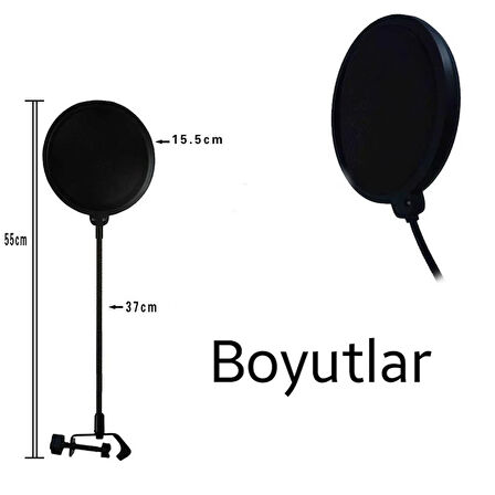 Ally Çift Katman Stüdyo İçin Mikrofon Pop Filtre Youtuber-(5775)