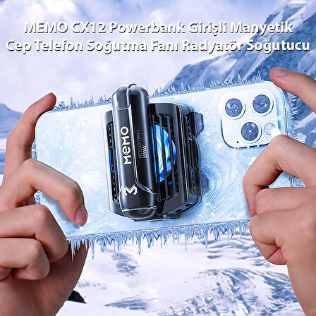 CX12 Powerbank Girişli Manyetik Cep Telefon Soğutma Fanı Radyatör Soğutucu-(577