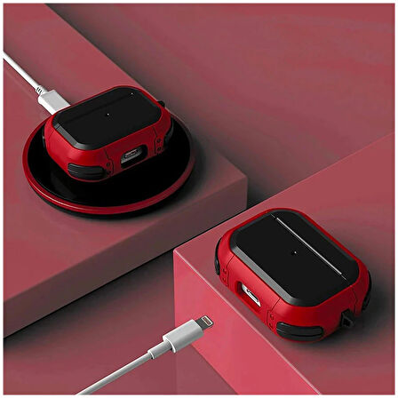 ALLY AirPods Pro Anti-Drop Kancalı Darbe Emici Kulaklık Kılıfı-(5775)