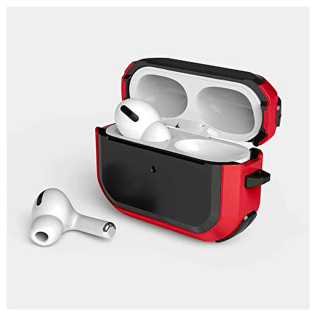 ALLY AirPods Pro Anti-Drop Kancalı Darbe Emici Kulaklık Kılıfı-(5775)