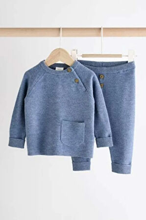 % 100 Pamuklu Koyu Mavi Triko Alt Üst Takım