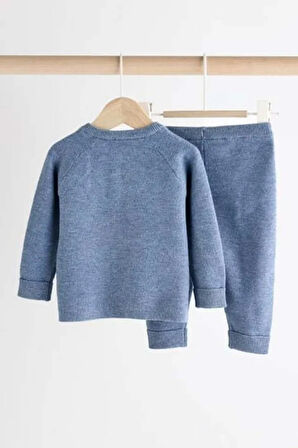 % 100 Pamuklu Koyu Mavi Triko Alt Üst Takım