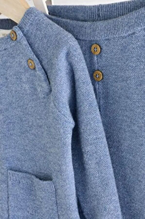 % 100 Pamuklu Koyu Mavi Triko Alt Üst Takım