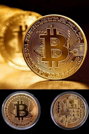 A Kalite Bitcoin Sanal Paranın Madeni Anı Hediyelik Metap Para Yuvarlak Coin