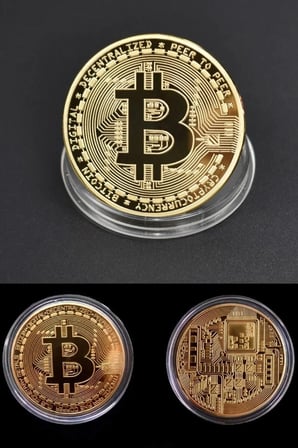 Kripto Sembollü Koleksiyonluk Jeton Parlak Yüzeyli Masa Süsü Hatıra Objesi