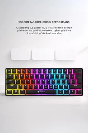 Çalışma Alanı Günlük Araç Sesli Basım Kablolu Klavye Rgb Işıklı Mekanik Q Klavye TK04 Siyah