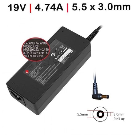 Samsung 19V 4.74A 90W (5.5*3.0mm) Notebook Adaptörü, Laptop şarj Cihazı / RNA-SG04