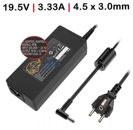 Hp uyumlu 19.5V 3.33A 65W (4.5*3.0mm) Notebook Adaptör - Mavi Uc / CUADP065