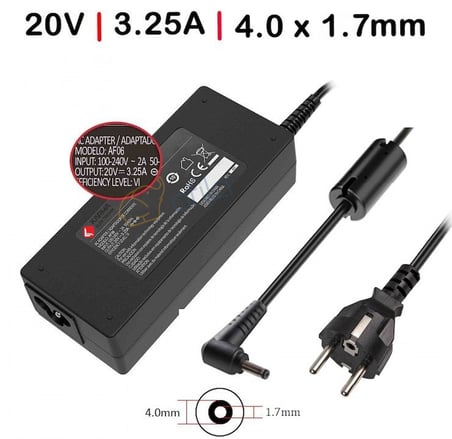 Lenovo uyumlu 20V 3.25A 65W (4.0*1.7mm) Notebook Adaptörü, Şarj Cihazı / RNA-IB14
